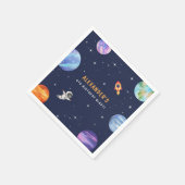 Space Theme Leuke Verjaardagsfeestje Waterverf Servet (Hoek)