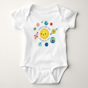 Space theme Outer Space Rocket 1st Birthday Paper Romper