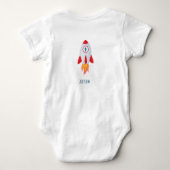 Space theme Outer Space Rocket 1st Birthday Paper Romper (Achterkant)