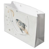 Space Theme Paper Bag for Kids Groot Cadeauzakje (Achterkant Gekanteld)