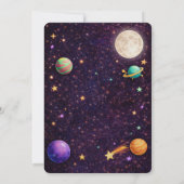 Space Themed Birthday Blast Off Outer Space Kaart (Achterkant)
