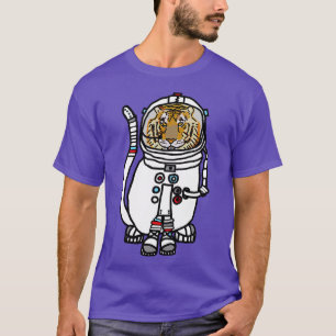 Space Tiger Grappige Astronaut dieren T-shirt