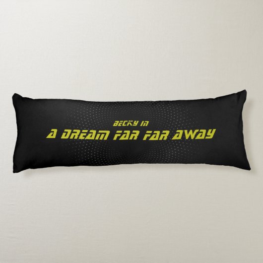 Space time, Pink and Yellow script Lichaamskussen (Achterkant)