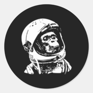 Space Travel Astronaut Monkey Ronde Sticker