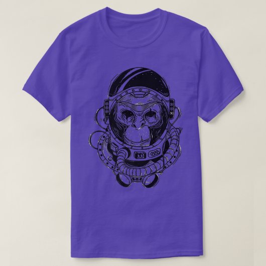 Space Travel Astronaut Monkey T-shirt (Design voorkant)