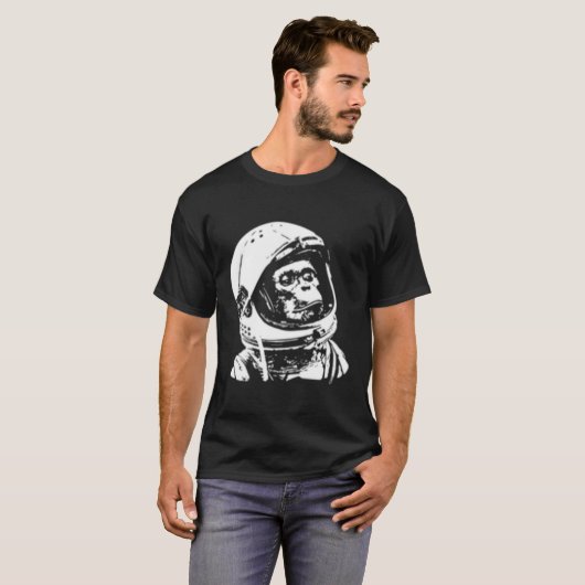 Space Travel Astronaut Monkey T-shirt (Voorkant volledig)