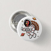 Space Turkey Astronaut Gobbler Thanksgiving Ronde Button 3,2 Cm (Voorkant /achterkant)