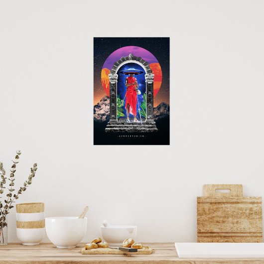 Space Ufo Alien Poster (Keuken)