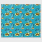 Space Ufo Night Sky Cadeaupapier (Vlak)