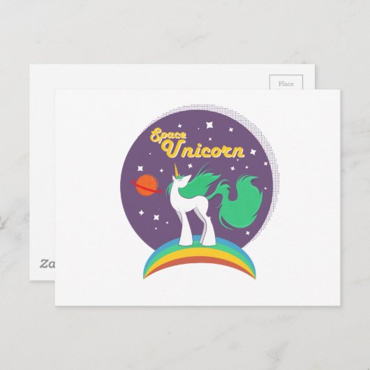Space Unicorn Briefkaart (Voorkant / Achterkant)