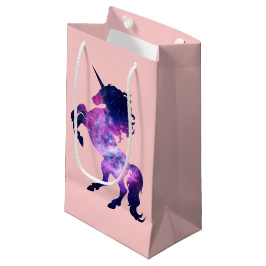 Space unicorn klein cadeauzakje (Voorkant Gekanteld)