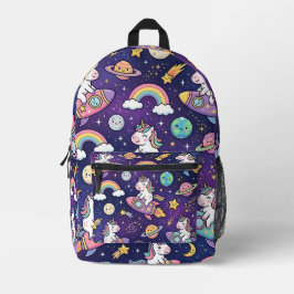 Space Unicorn Rugzak – Rainbow Galaxy Patroon