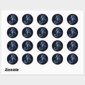 Space Unicorn Seahorse Ronde Sticker (Vel)