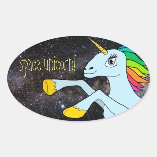 Space Unicorn! sticker (Voorkant)