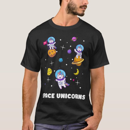 Space Unicorns Astronaut Funny Astronomy Lovers T- T-shirt (Voorkant)