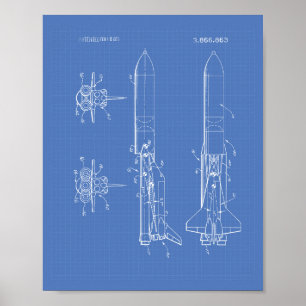 Space Vehicle 1975 Patent Art Blueprint Poster