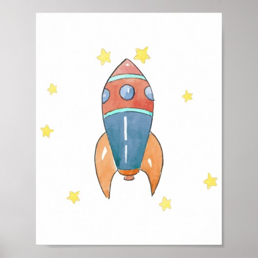 Space wall decor, Rocket print (Voorkant)