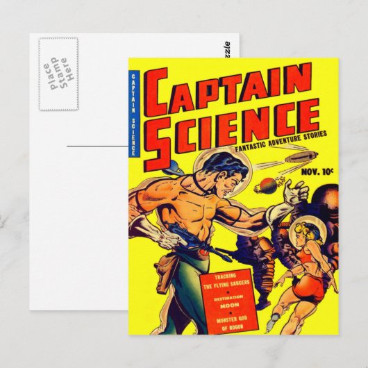 Space Warrior  Science Fiction Comic Briefkaart (Voorkant / Achterkant)