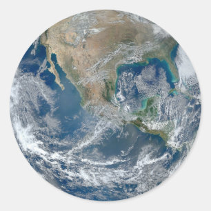 Space wereldbol Noord-Amerika stickers