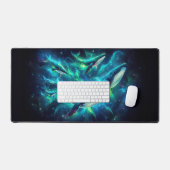 Space Whale, opvallende neondieren Bureaumat (Keyboard & Muis)