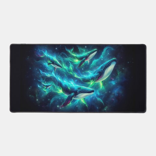 Space Whale, opvallende neondieren Bureaumat (Voorkant)