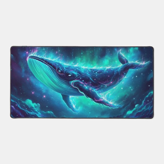 Space Whale, opvallende neondieren Bureaumat (Voorkant)