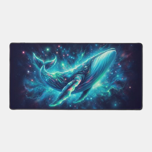 Space Whale, opvallende neondieren Bureaumat (Voorkant)