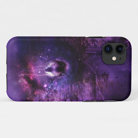 Space Wolf iPhone Case (Achterkant (horizontaal))