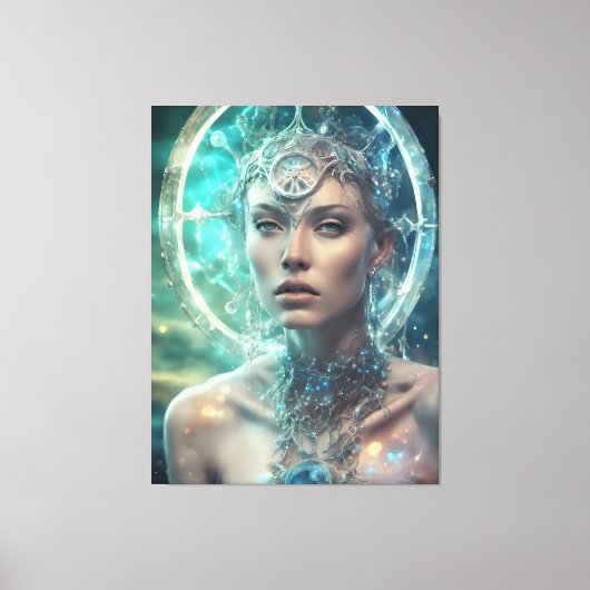 Space Woman Mooie Scifi Canvas Afdruk (Voorkant)