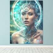 Space Woman Mooie Scifi Canvas Afdruk (Insitu (Houten vloer))