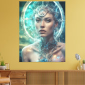 Space Woman Mooie Scifi Canvas Afdruk (Insitu (Woonkamer))