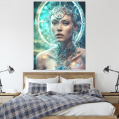 Space Woman Mooie Scifi Canvas Afdruk (Insitu (Slaapkamer))