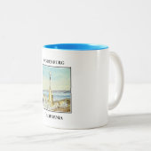 Space X Rocket Launch, Vandenburg, Californië Tweekleurige Koffiemok (Voorkant rechts)