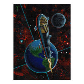 Space X-sterrenschip Foto Afdruk