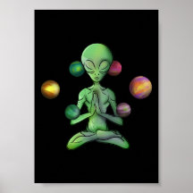 Space Yoga Spirituele Alien-reclame