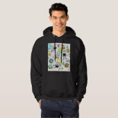"Space" zwarte Mannen-hoodie Hoodie (Voorkant volledig)
