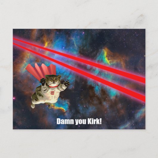 Spacecat Dodging Phasers Briefkaart (Voorkant)