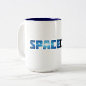SpaceCom-Mok Tweekleurige Koffiemok (Voorkant links)