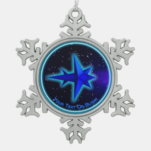 Spacecraft voor zwaartekracht tin sneeuwvlok ornament