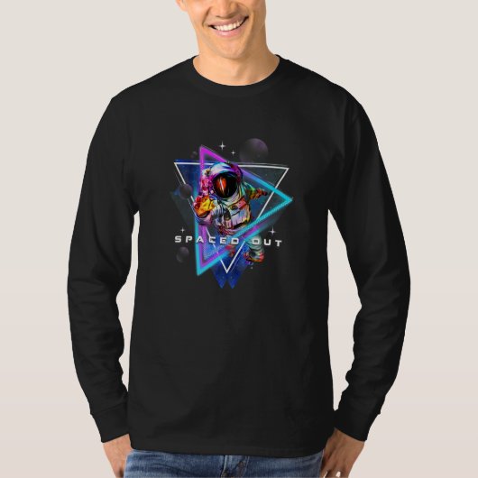 Spaced Out Astronaut Aesthetic Vaporwave Outer Spa T-shirt (Voorkant)