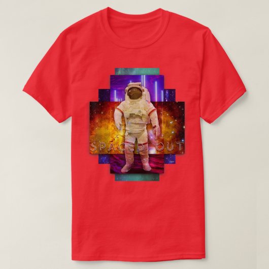 Spaced Out Synthwave Astronaut T-shirt (Design voorkant)
