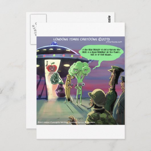 Spaced Out Vegan Funny Briefkaart (Voorkant / Achterkant)