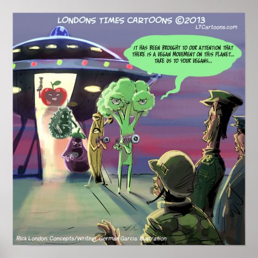 Spaced-Out Veganisten Grappige Poster (Voorkant)