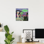 Spaced-Out Veganisten Grappige Poster (Thuiskantoor)