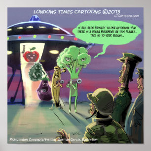Spaced Out Vegans Grappige Poster