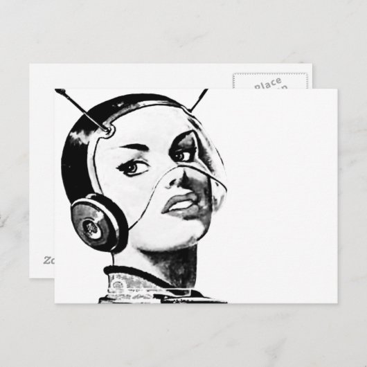 Spacegirl Briefkaart (Voorkant / Achterkant)