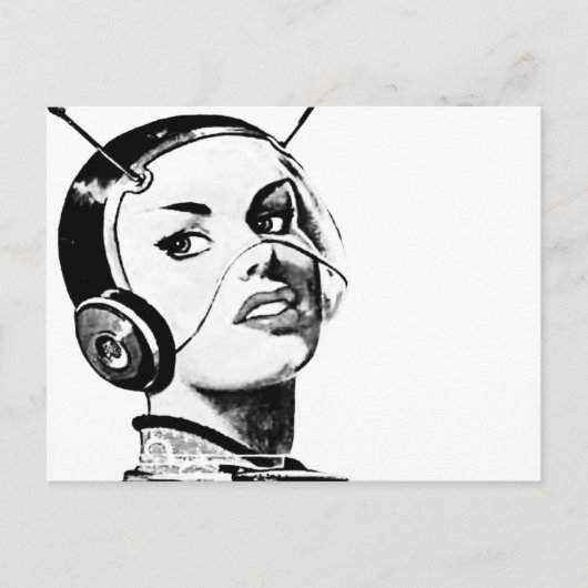 Spacegirl Briefkaart (Voorkant)