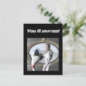  spacegirl uitnodiging briefkaart (Staand voorkant)