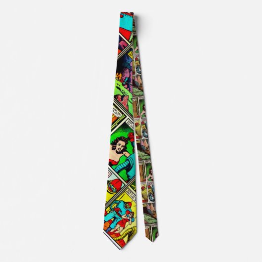 SpaceHawk, martianen en een Damsel Comic Book Page Stropdas (Voorkant)