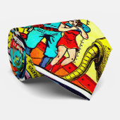 SpaceHawk, martianen en een Damsel Comic Book Page Stropdas (Opgerold)